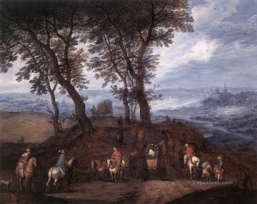 Flemish Canvas - Travellers On The Way Flemish Jan Brueghel the Elder